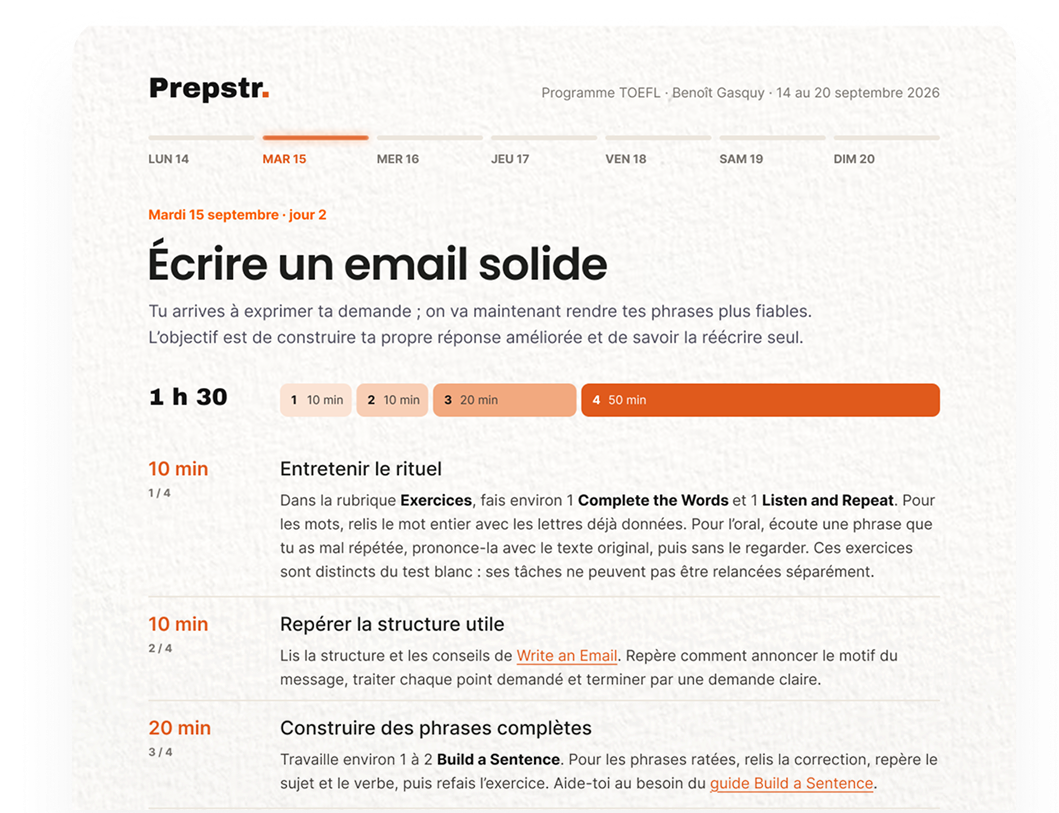 Programme du jour : écrire un email solide
